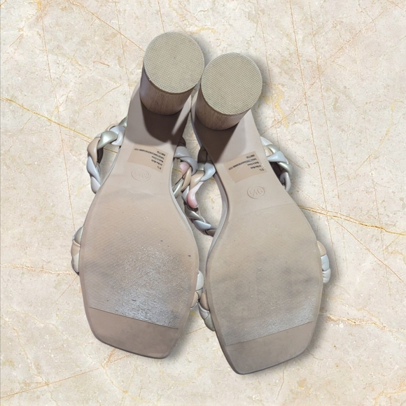 A New Day Women's Tan Braided Block Heels Size 9 1/2 - Picture 7 of 8